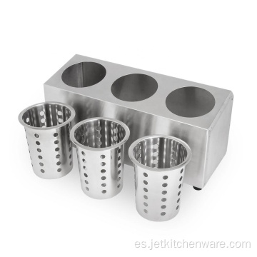 Contenedor de caja de cuchilla de tenedor de acero inoxidable de 3 orificios